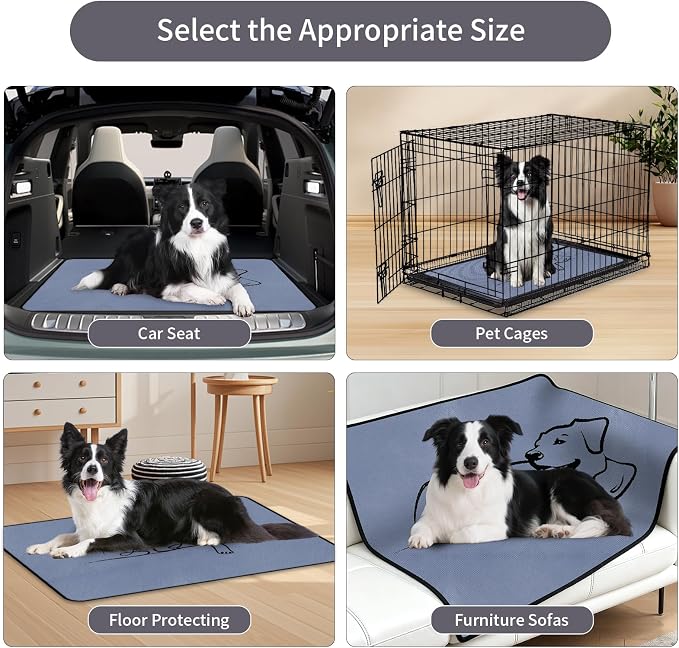 2 Pack Washable Pee Pads for Dogs 18"x24", Reusable Training Puppypads Absorbency Non-Slip & Leak-Proof for Pet Whelping Box Playpen Crate Sofa Bed Floors (Gray)
