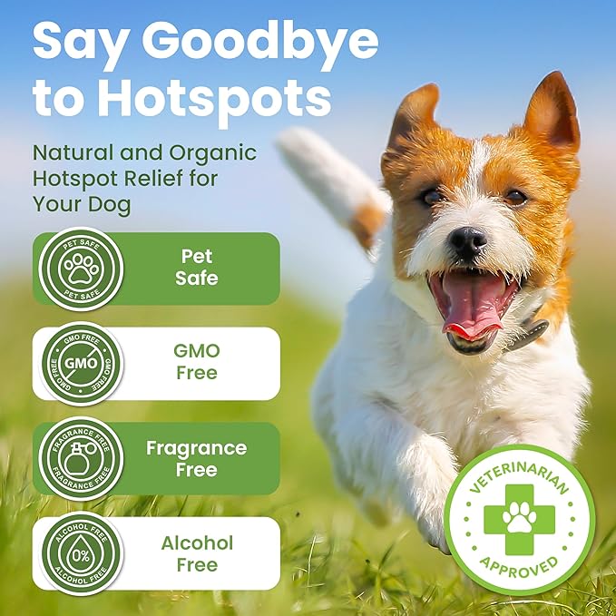 Hot Spot Treatment for Dogs - Pet Wound Care, Healing Ointment for Pets Itchy Skin Relief, Dry Skin Treatment, Natural Allergy Relief, Dog Paw Balm + Manuka Honey, Aloe Vera, Vitamin E (4 Oz.)