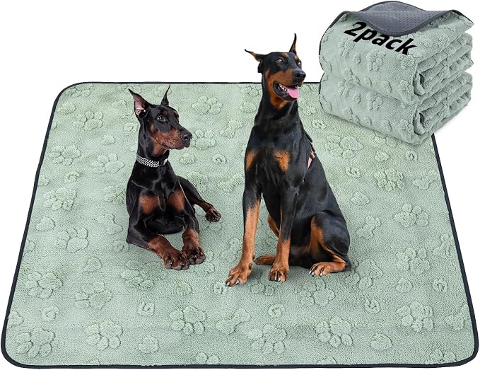 LOOBANI 2 Packs Extra Large Washable Pee Pads for Dogs,72x72in Non-Slip Reusable Puppy Pads, Super Absorbent Pet Whelping Pads, Puppy Playpen Mat for Incontinence, Housebreak, Floor and Bed