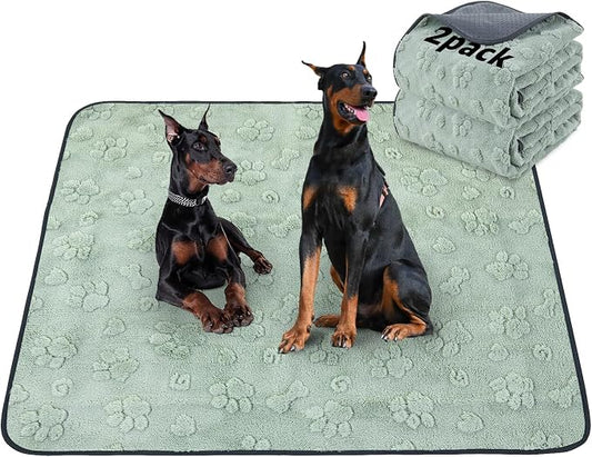 LOOBANI 2 Packs Extra Large Washable Pee Pads for Dogs,72x72in Non-Slip Reusable Puppy Pads, Super Absorbent Pet Whelping Pads, Puppy Playpen Mat for Incontinence, Housebreak, Floor and Bed