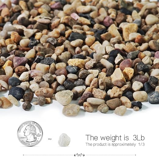 Pebbles for Indoor Plants,River Rocks for Succulent Plants,Aquarium Gravel | 3Lb Decorative Stones Bonsai Garden Pebbles,Succulent Rocks,Small Aquarium Rocks for Landscaping ,Plants,Vase Fillers