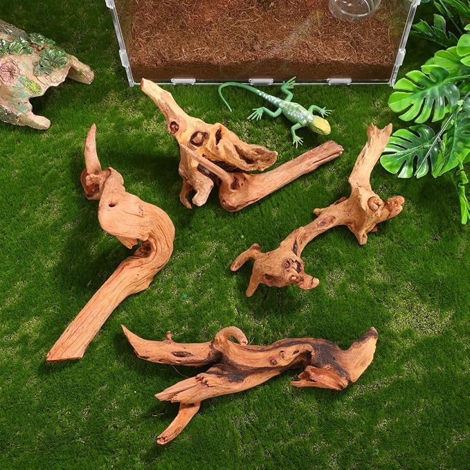 Toddmomy Aquarium Driftwood 4 Pc Set Fish Tank Decorations for Freshwater Aquascaping Small Aquarium Decor Natural Wood for 7.48 X 3.54 X 3.14 in