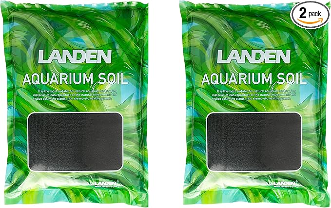 LANDEN Aqua Soil Substrate for Natural Planted Aquarium, Plant or Shrimp Stratum, Clay Gravel and Stable Porous Substrate for Freshwater Aquarium, Black Color (20 lbs)