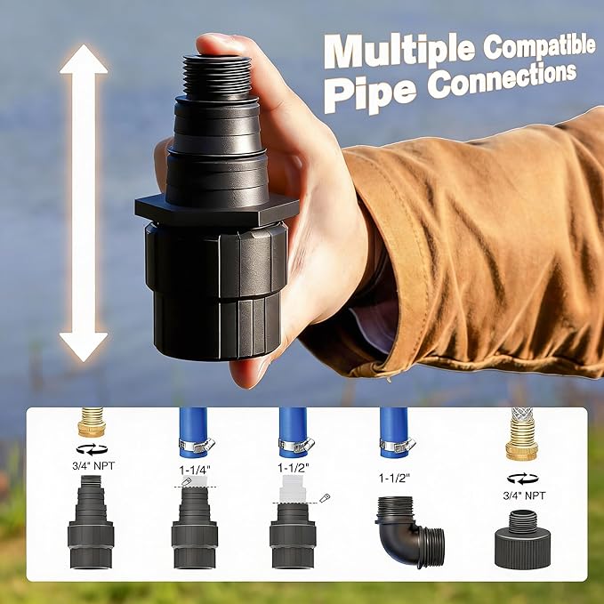 1HP 5000GPH Sump Pump - Clean/Dirty Water Portable Transfer Submersible Pump for Swimming Pool, Garden Pond, Basement with 10ft Power Cord,Remove Water Level Down to 0.2"