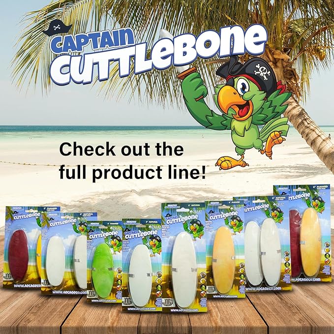 Captain Cuttlebone AE9011 Natural Bird Cuttlebone – 5lb Bulk Box of 4–6" Pieces – Calcium Supplement for Parakeets, Budgies, Finches, Canaries, Lovebirds & Small Birds