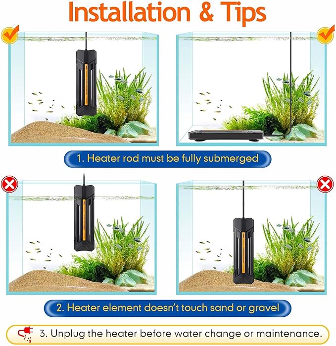 hygger 800W Aquarium Heater with Controller, Adjustable & Submersible Fish Tank Heater with Digital Display Safety Triple Protection Beeping Alarm for Saltwater and Freshwater 80-220 Gallon