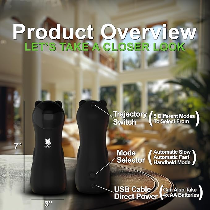 Automatic Cat Laser Toy, Interactive Laser Cat Dog Toys, Indoor Cat Toys, New 2025 Black Model, Multiple Trajectories, Low & High Movement Speed for Cats Puppies & Kittens