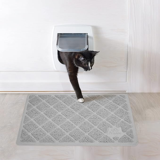 Niubya Premium Cat Litter Mat, Litter Box Mat with Non-Slip and Waterproof Backing, Litter Trapping Mat Soft on Kitty Paws and Easy to Clean, Cat Mat Traps Litter from Box