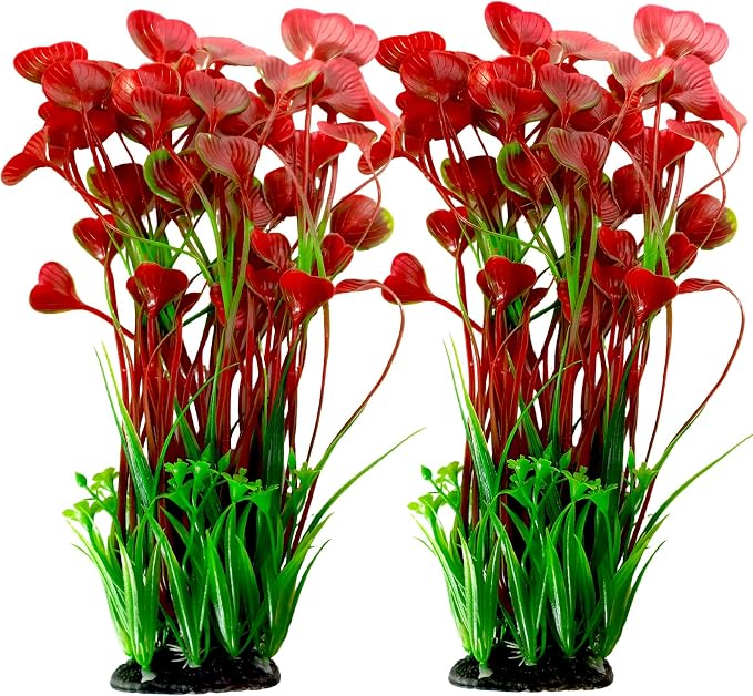 kathson Tall Plastic Aquarium Plants,16 Inches Artificial Plant for Fish Tank Large Silk Aquarium Plants Decor Freshwater and Saltwater Fish Tank Seaweed Decorations for Small Tanks