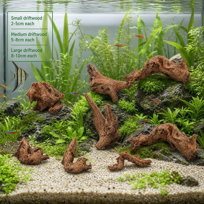 9PCS Driftwood for Aquarium, Aquarium Driftwood, Driftwood for Fishtank Natural Piece for Fish Tank Decoration
