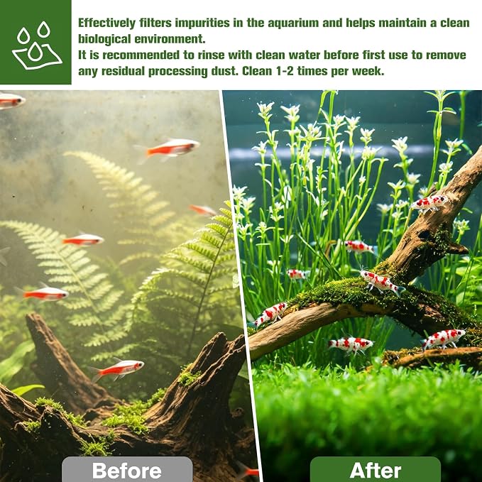 36"x10.5" Aquarium Filter Pad 30PPI, 2PCS Bio Filter Media Foam Pad, Polyurethane Foam Sheet Cut to Fit for Fish Tank, Sump, Pond