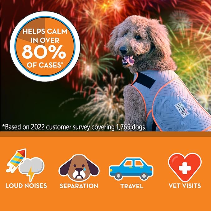 ThunderShirt for Dogs, X Small, Platinum Sport - Dog Anxiety Relief Calming Vest