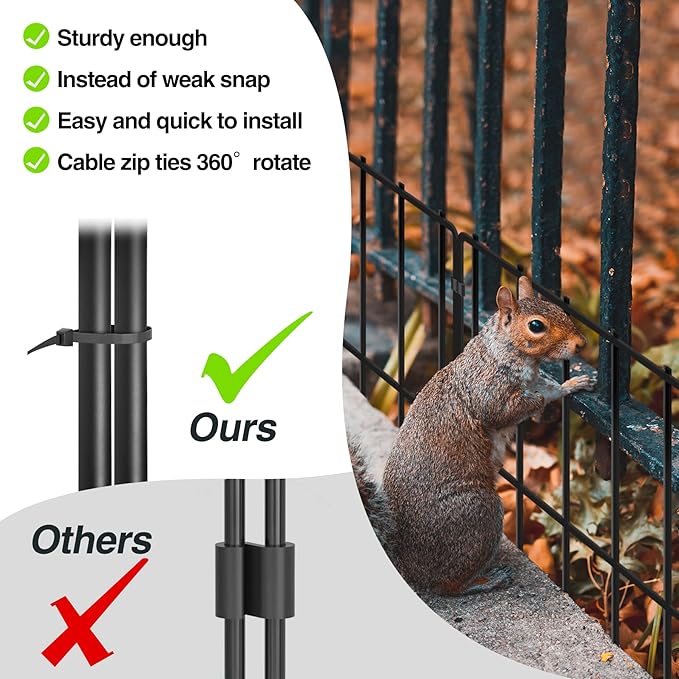 15 Panels Animal Barrier Fence, 15ft(L) X 13inch(H) No Dig Fences Rabbits Barriers, Rustproof Metal Bottom Border Dog Blockers, Ground Stakes Defense for Garden Outdoor Landscape Patio