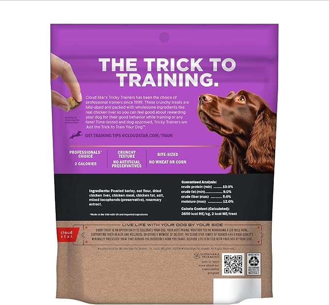 Cloud Star Tricky Trainers Crunchy Dog Treats, Liver, 8 oz. Pouch