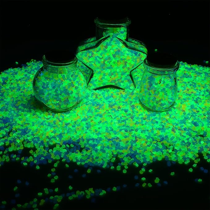 40000 Pcs 3-5mm Glow in The Dark Rocks Pebbles for Fish Tank Sand Aquarium Luminous Gravel Bulk Craft Landscaping Glow Stone for Potted Succulent Decor Fairy Garden, 2.2 Lb/ 1 kg(Multicolor)