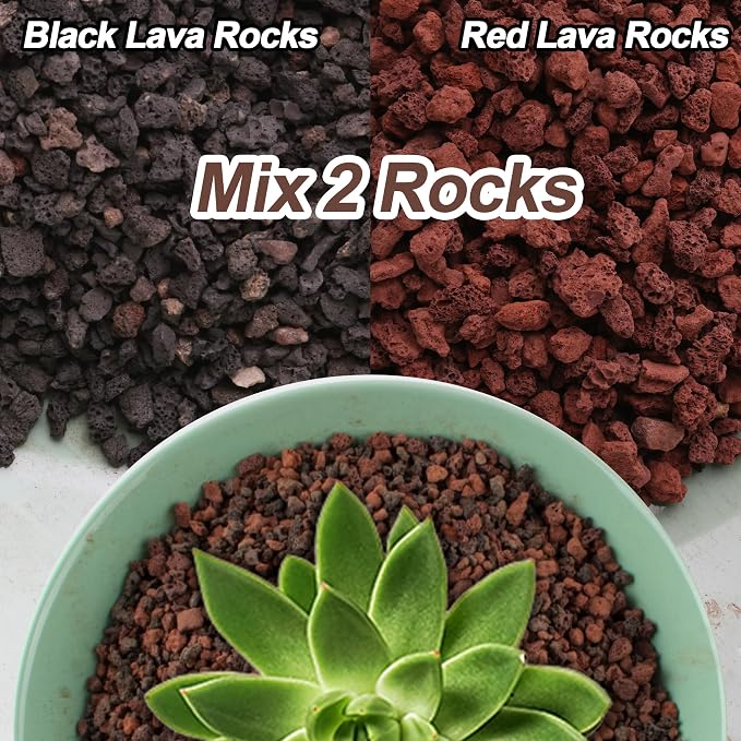 CJGQ 18lb Mix Lava Rocks for Plants - Horticultural Volcanic Rock Gravel for Landscaping, Succulents, Bonsai, Vase Fillers, Terrarium Plants, Top Dressing