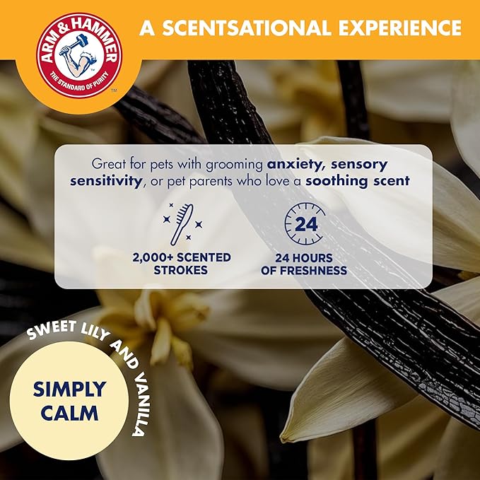 Arm & Hammer Deodorizing 2-in-1 Pin & Bristle Dog Brush, Fragrance Transfer Technology with Baking Soda, Detangling & Shedding, Dog Grooming Brush for Long Hair, Sweet Lily & Vanilla Scent