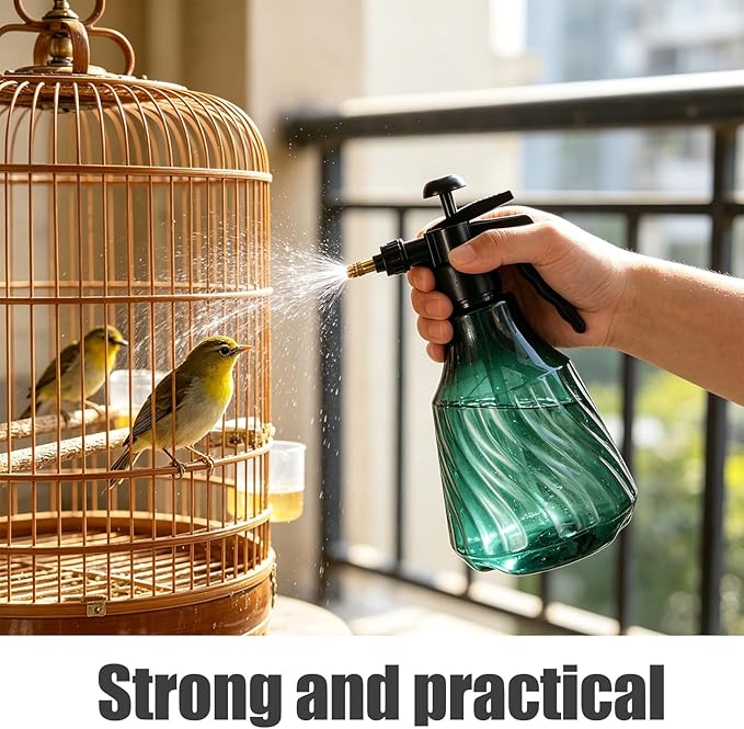 Ultrafine Bird Mister Sprayer Bottle for Parrot Grooming Handheld Pet Bird Cage Cleaner for Cage Cleaning Portable Handheld Refillable Pet Bath Sprayer 67.6oz/2Liter