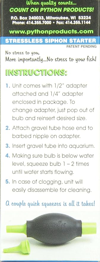 Python Squeeze Siphon Starter Aquarium Adapter