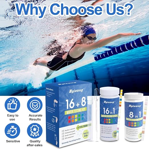 Water Testing Kits for Drinking Water - 150 Strips 24 in 1 Well, Tap | Drinking Water Test Kit, Water Test Strips with Hardness, pH, Lead, Iron, Copper, Chlorine, and More