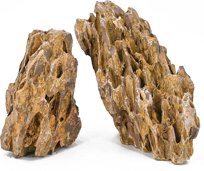 Unocho Dragon Stone Aquarium Rocks 5lb Seiryu Stone for Aquariums Landscaping Model Fish Tanks Terrariums Vivariums Paludarium Amphibian Enclosures(2-4 inches)