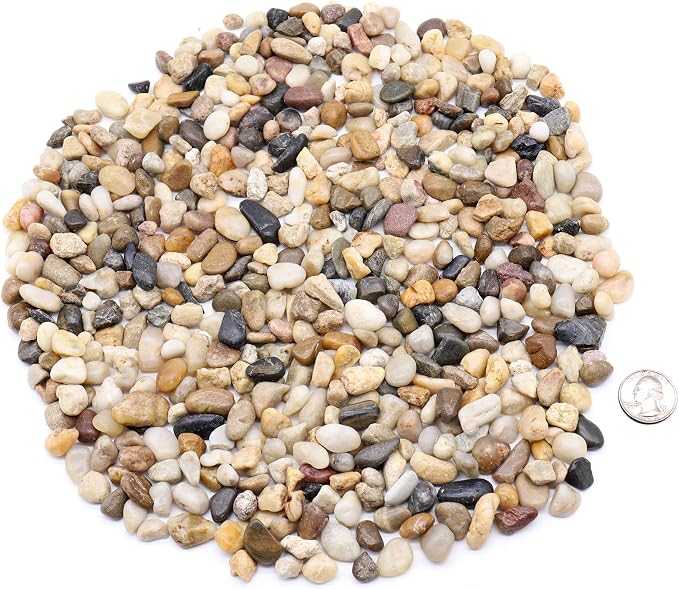 Mixed Color Rocks for Plants & Planters, Decorative Pebbles, 1/5", 5 lb