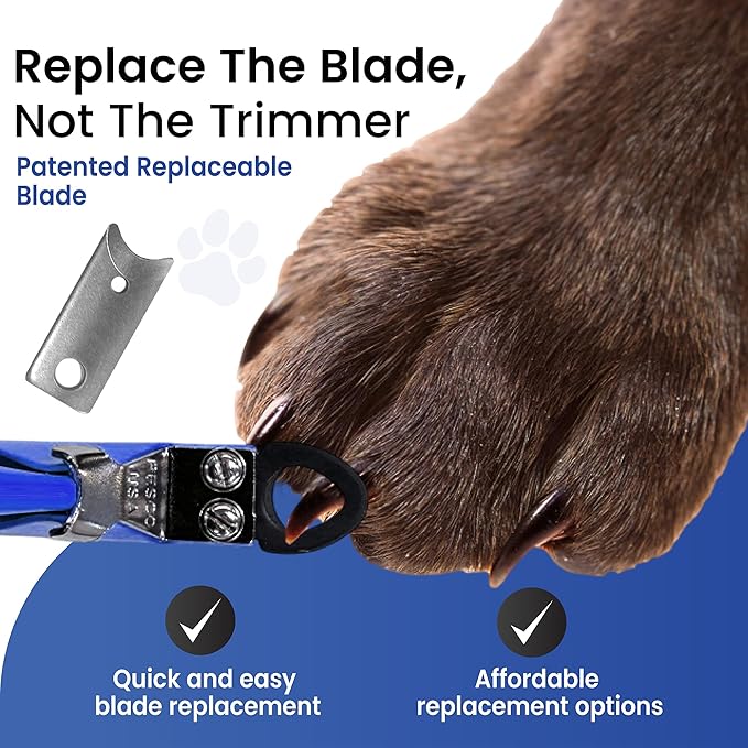Resco Original Deluxe Dog Nail Clippers - Professional USA-Made Guillotine Trimmer - Heavy Duty Steel -Small/Medium Clipper - Blue