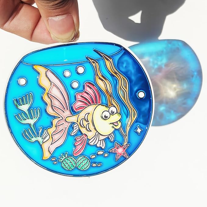 Ayhuhra 30 Set Fishbowl Suncatcher Craft Kits, Sea Animal Fish Tank Art | Under the sea crafts for summer parties, beach decor, ocean themes, aquatic art projects, and sunny window displays