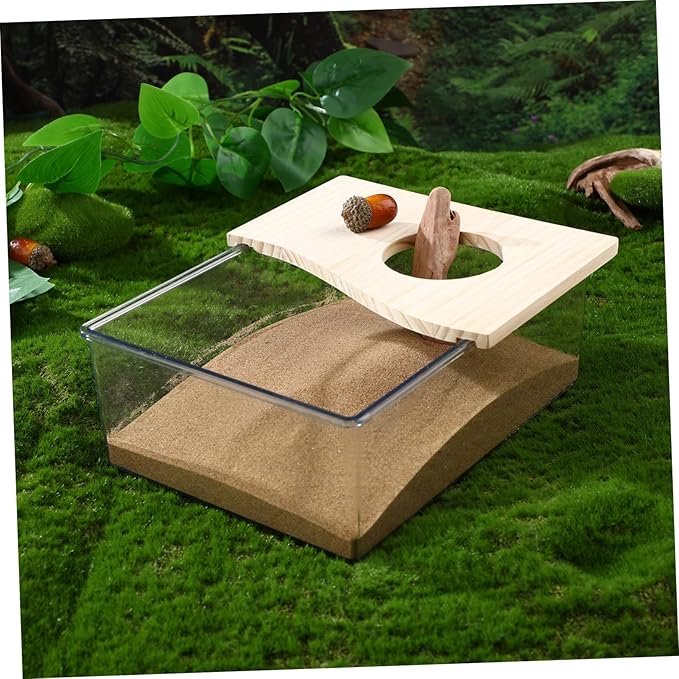 balacoo 1pc Transparent Chinchilla Sand Bath House Acrylic Bath Container for Hamster Dust Lightweight Stable Design for Pet Cages for Animals