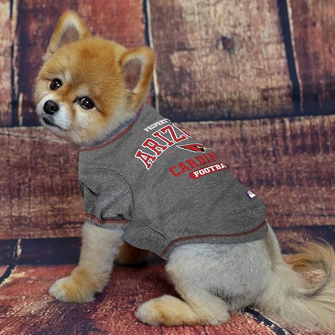 NFL Arizona Cardinals Dog T-shirt Small. - Licensed Shirt for Pets Team Colored with Team Logos- Premium Stretchable Materials for the comfort of your Dog & Cat
