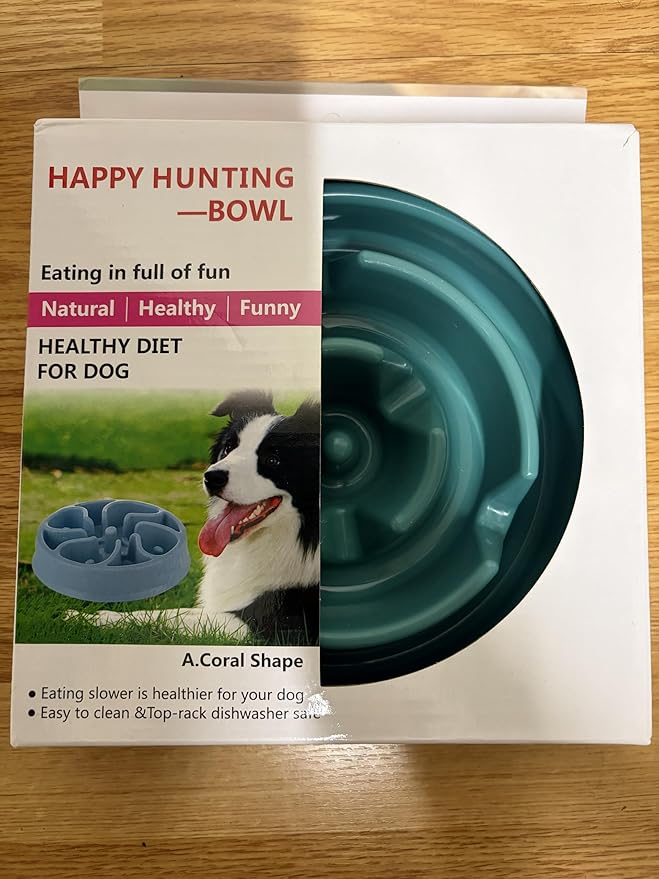 Dog Slow Feeder Bowl G&P | Non-Slip, Durable, Eco-Friendly PP Plastic | Medium Size(Length 8.07 in | Height 2.28 in)| 30 US Fluid Ounces of Food or Water | Puzzle Bowl |Anti-gulping Bowl