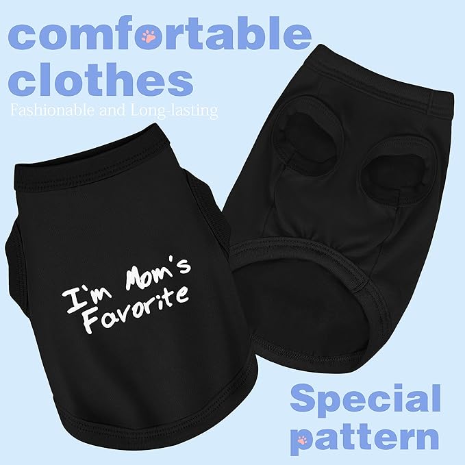 Cozy Sleeveless Canine Wear Dog Clothes, Soft, Lightweight, and Breathable Cotton Dog Shirt with I'm Mom's Favorite Print.Vest Tank Top Ideal for Small, Medium, and Large Breeds Rose Red 4XL