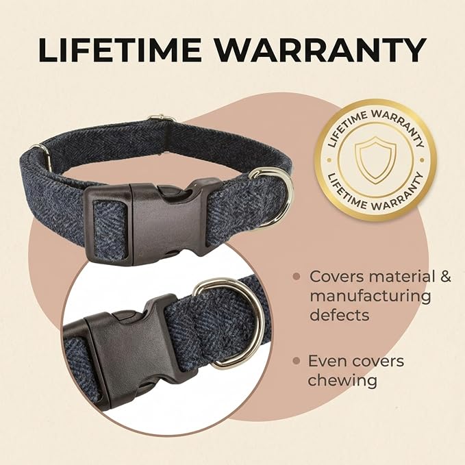 Gracie To The Rescue Wool Dog Collar - Hypoallergenic, Odor Resistant, Supports Dog Rescues