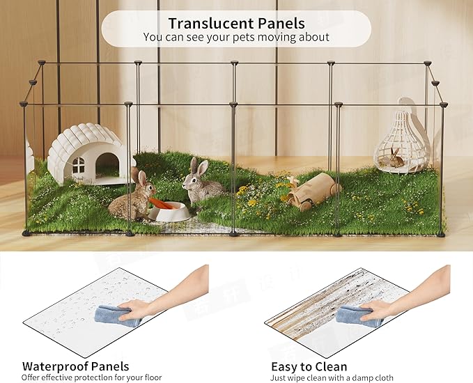 Pet Playpen,Puppy Playpen Transparent Small Animals Playpen, Pet Fence Yard Fence for Puppy,Bunny,Guinea Pigs,Ferrets,Mice,Hamsters,Hedgehogs,Turtles