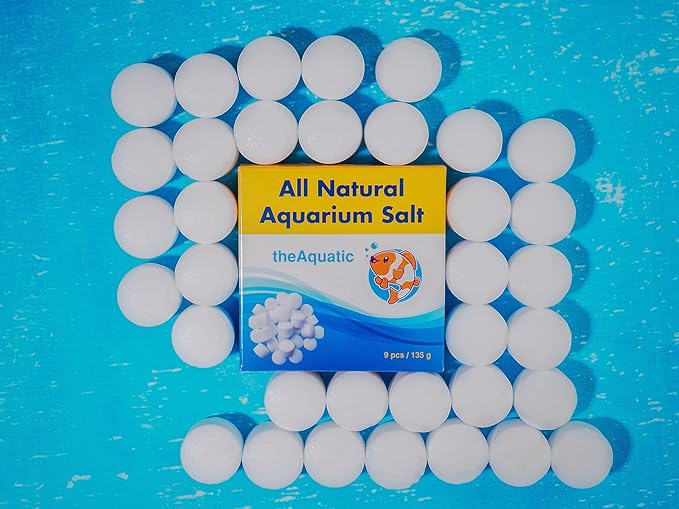 Premium Aquarium Salt, Aquarium Salt Freshwater Tablets for Aquarium Water Treatments Essential Supplies (9 Tablets)