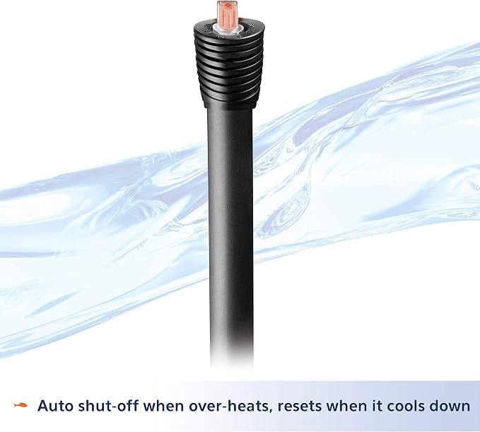 Aqueon Pro 100 Submersible Aquarium Fish Tank Heater, 100 Watts, for Up to 30 Gallon Fish Tanks | 100W aquarium heater, adjustable 68 to 88°F, auto shut-off, for fresh and saltwater aquariums