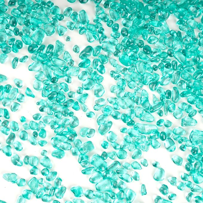 WAYBER 1 Lb Tumbled Sea Glass Pebbles Decorative Glass Stones, Light-Green | Vivid Long-Lasting Hues, Lustrous Polished Finish, Non-Toxic Material, Ideal for DIY Crafts & Home Decorations