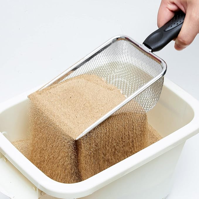 4 Packs Reptile Sand Stainless Steel Fine Mesh Reptile Substrate Metal Sand Shovel Sifter Litter Cleaner Corner Scoop Shovel Cleaner Scooper for Bedding Aquarium Terrarium Accessories