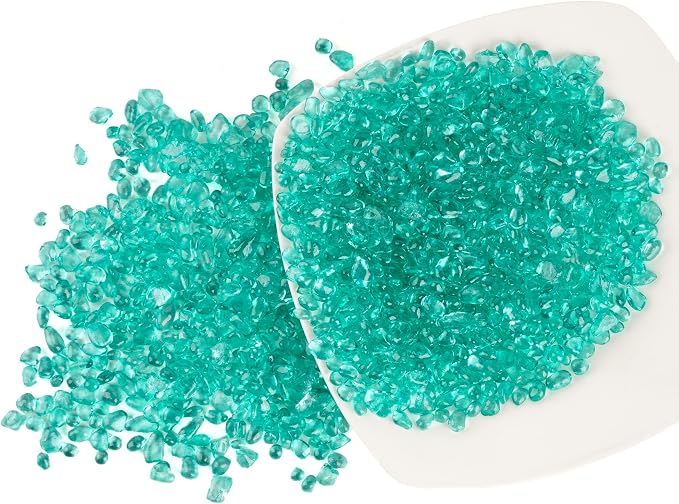WAYBER 1 Lb Tumbled Sea Glass Pebbles Decorative Glass Stones, Light-Green | Vivid Long-Lasting Hues, Lustrous Polished Finish, Non-Toxic Material, Ideal for DIY Crafts & Home Decorations