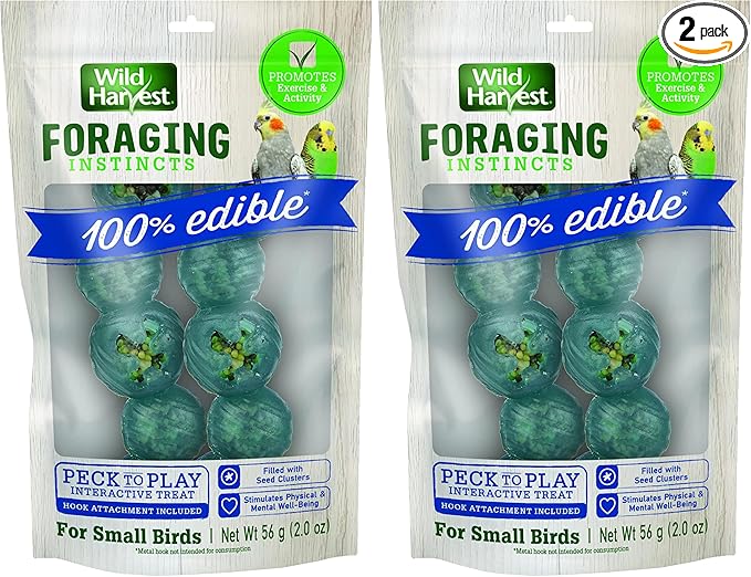 Wild Harvest Foraging Instincts Peck n’ Play Interactive Treat, 2 Ounce, for Small Birds (Pack of 2)