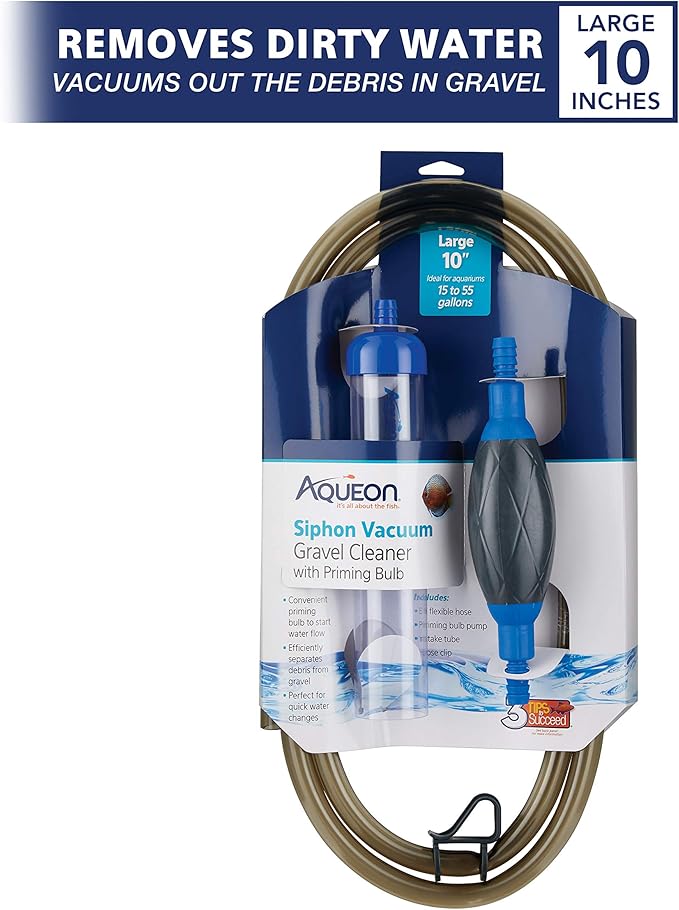 Aqueon Siphon Vacuum Gravel Cleaner With Bulb Large - 10 Inches