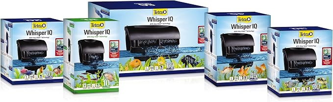 Tetra Whisper IQ Power Filter 60 Gallons, 300 GPH, with Stay Clean Technology 60-Gallon (Pack of 2)