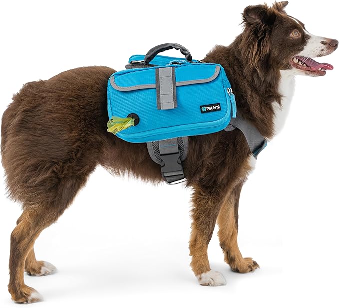 PetAmi Dog Backpack for Medium & Large Dogs, Saddle Bag for Dogs to Wear for Hiking, Pet Backpack Harness Dog Pack with Reflective Side Pockets for Walking Running
