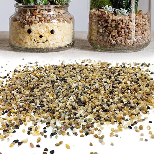 5LB Coarse Sand, Colored Rocks Pebbles, Quartz Sand for Cactus Bonsai, Succulent Plant Bonsai Paving, Vase Filling Decoration, Natural Sand for Fish Tank Decoration Paving(2-4mm)