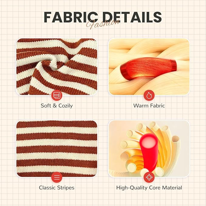 Dog Sweaters for Small Dogs with Cute Bear Pattern, Striped Soft Stretchable Warm Puppy Clothes for Small Dogs Cats, French Bulldog, Chihuahua for Winter