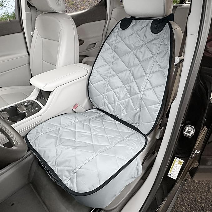 4Knines Car Seat Cover for Dogs – Durable Captains Seat & Front Seat Protector for Dogs, Waterproof, Non-Slip Car Seat Cover for Pets, Easy Install, Protects Vehicle from Dirt, Fur, Scratches (Grey)