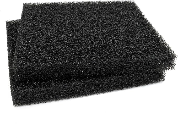 2-Pack 20 PPI Aquarium Filter Foam Sponge Pad 9x9x1 | Fish Tank Bio Sponge Coarse Sheet Filter Media Pad, Cut-to-Size Foam for Pet Filters