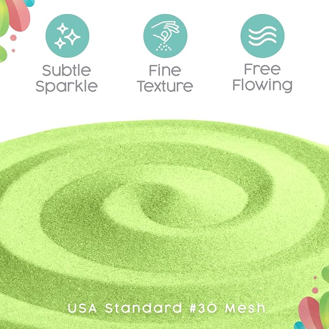 Honeydew Green Unity Sand, 1 LB (16 oz), Pastel Green Colored Sand for Weddings, Vase Filler, Home Decor, Crafts, Terrariums, and More