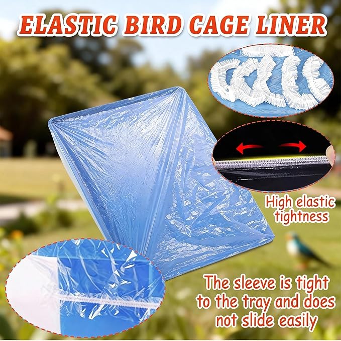 50 Pcs Bird Cage Liner, Leak-Proof Bird Cage Liners 14.17 * 10.23inch, Rabbit Litter Box Liners, Quick Cleanup Essential for Small Animals Indoor Use