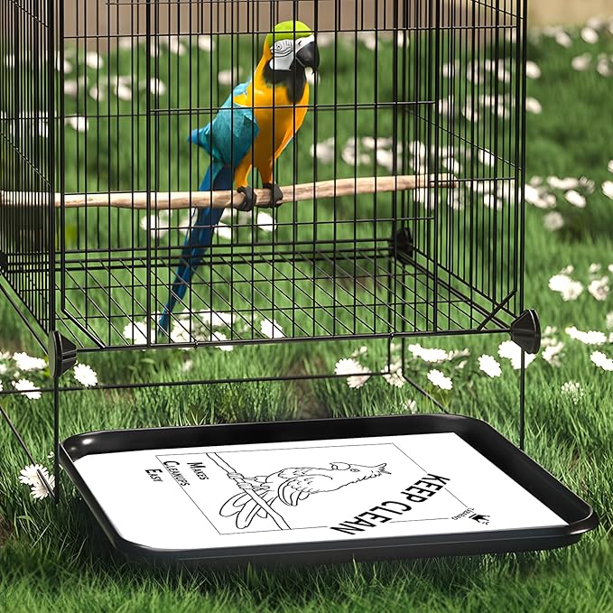 Bird Cage Paper Liners, Bird Cage Liners, 200pcs Disposable Paper Cage Liners for Birds, Pre-Cut Large Bird Cage Liners for Parrot, Parakeet, Conure, Cockatiel, 17 X 11 inch, White